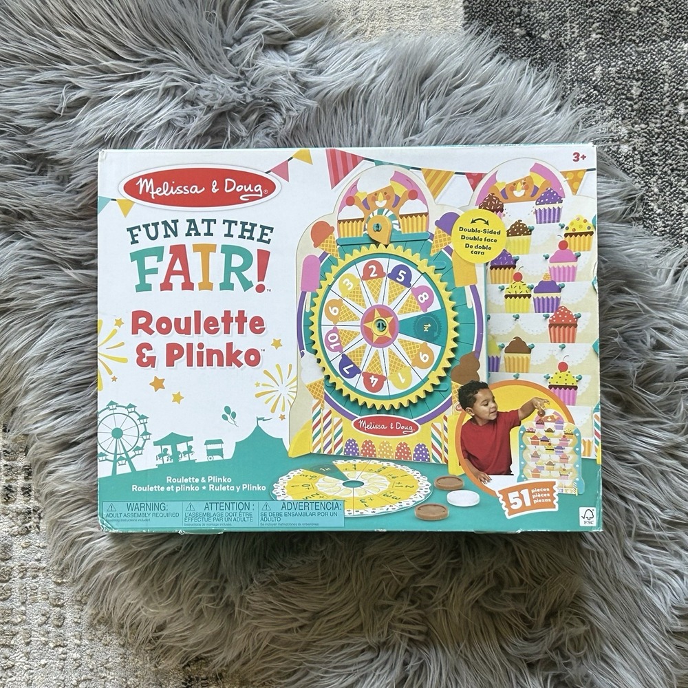 Melissa & Doug Fun at the Fair! Wooden Double-Sided Roulette & Plinko Games $48